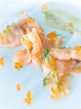salmon pink - Prepared salmon, close-up, Sweden. Stock Photo - Premium Royalty-Free, Code: 6102-03828011