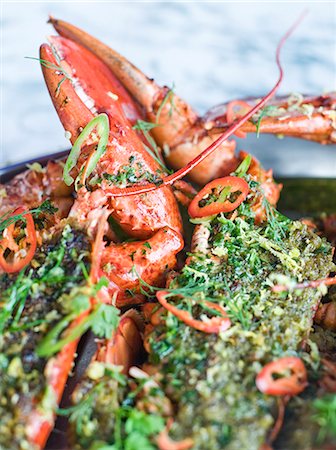 Prepared lobster, close-up, Sweden. Foto de stock - Sin royalties Premium, Código: 6102-03828012
