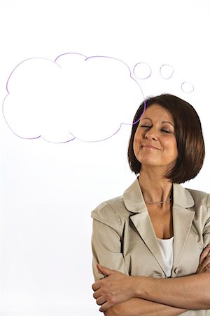 Une femme d'affaires avec une bulle de pensée, Suède. Photographie de stock - Premium Libres de Droits, Code: 6102-03828125