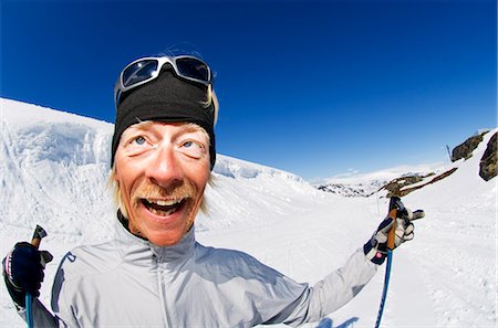 simsearch:6102-03750876,k - A moustached skier, Riksgransen, Sweden. Foto de stock - Sin royalties Premium, Código: 6102-03828791