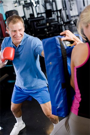 A man and a woman boxing, Sweden. Stock Photo - Premium Royalty-Free, Code: 6102-03904480