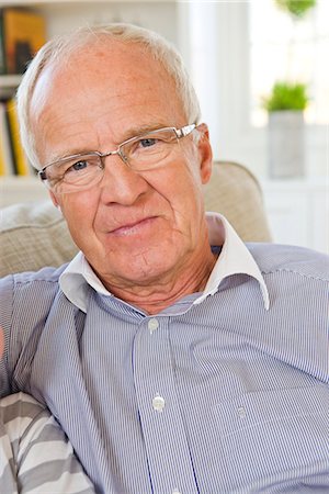 senior man introspective - Portrait of a senior man, Sweden. Stock Photo - Premium Royalty-Free, Code: 6102-03904724