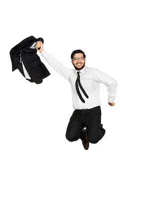 Businessman jumping of joy. Stock Photo - Premium Royalty-Free, Code: 6102-03904879