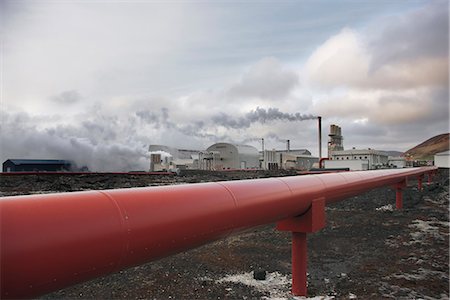red pipes - Pipe of geothermal power station Stock Photo - Premium Royalty-Free, Code: 6102-03905071