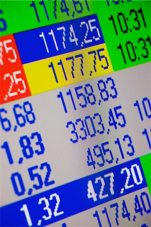 financial trading - Stock-exchange rates, close-up. Stock Photo - Premium Royalty-Free, Code: 6102-03905179