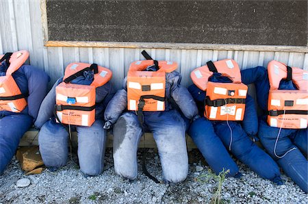 sweden - Dummies with life vests Stock Photo - Premium Royalty-Free, Code: 6102-04929364