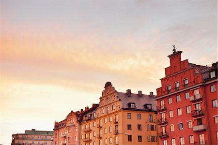 stockholm - Mehrfamilienhäuser bei Sonnenuntergang Stockbilder - Premium RF Lizenzfrei, Bildnummer: 6102-05955819