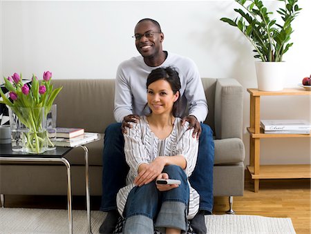 Couple watching tv Stock Photo - Premium Royalty-Free, Code: 6102-05955979