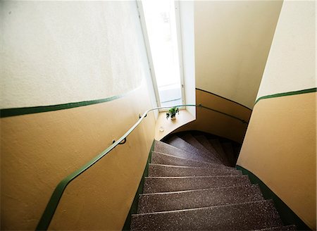 simsearch:6102-06777598,k - High angle view of modern staircase Stock Photo - Premium Royalty-Free, Code: 6102-06026074