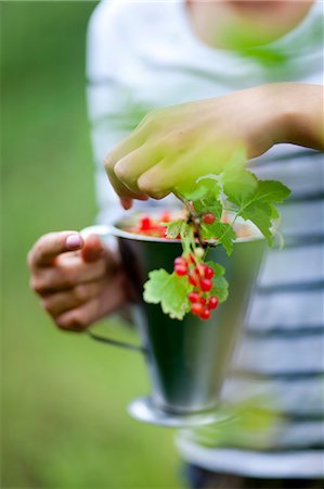 Girl holding mug with red currants twig Stock Photo - Premium Royalty-Free, Code: 6102-06026093