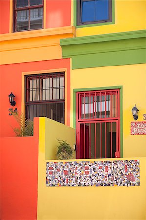 south africa cape town city houses - Close-up of colorful building Stock Photo - Premium Royalty-Free, Code: 6102-06374518