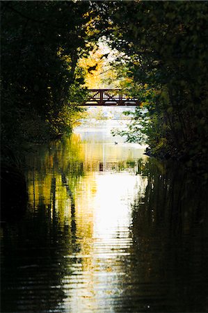 sunlight river scenic not people - Wooden bridge over river Stock Photo - Premium Royalty-Free, Code: 6102-06336953