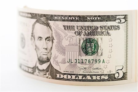 dólar - Five dollar bill Foto de stock - Sin royalties Premium, Código: 6102-06337008