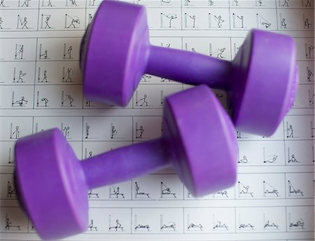 Purple dumbbells. Stock Photo - Premium Royalty-Free, Code: 6102-06470654