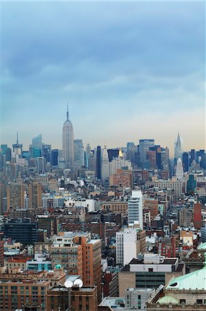 Manhattan, midtown from south, Empire State Building and Chrysler Building Photographie de stock - Premium Libres de Droits, Code: 6102-06470837