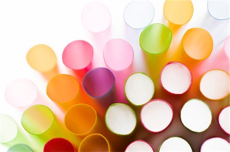 Studio shot of colorful drinking straws Stock Photo - Premium Royalty-Free, Code: 6102-06777578