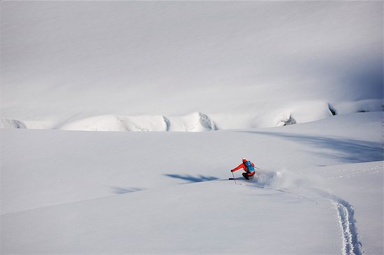 View of person skiing Stock Photo - Premium Royalty-Free, Image code: 6102-06777758