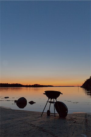 evening beach sunset - View of grill at evening Foto de stock - Sin royalties Premium, Código: 6102-06965519