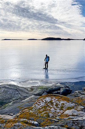 stockholm - Person skating at frozen sea Stock Photo - Premium Royalty-Free, Code: 6102-06965693