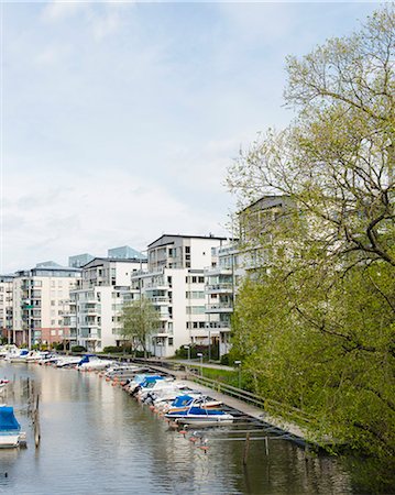 Buildings at canal, Stockholm, Sweden Photographie de stock - Premium Libres de Droits, Code: 6102-07158360