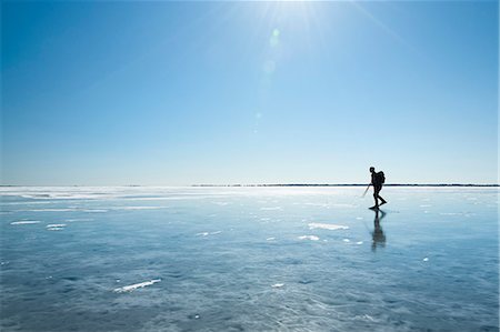 Man long-distance skating, Sweden Foto de stock - Sin royalties Premium, Código: 6102-07602474