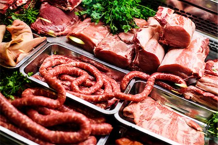 Meat on market, Barcelona, Spain Stock Photo - Premium Royalty-Free, Code: 6102-07602748