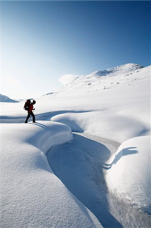 simsearch:6102-08063071,k - Person skiing, Lapland, Sweden Stockbilder - Premium RF Lizenzfrei, Bildnummer: 6102-07602754