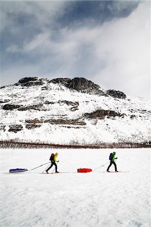 simsearch:6102-03905124,k - People skiing, Sarek national park, Lapland, Sweden Stock Photo - Premium Royalty-Free, Code: 6102-07602769