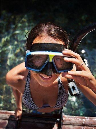 submarinista (mujer) - Diving woman, Thailand Foto de stock - Sin royalties Premium, Código: 6102-07602790