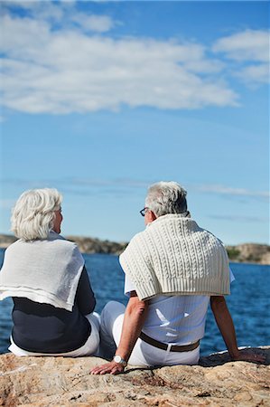 simsearch:6102-07602696,k - Senior couple at sea, Bohuslan, Sweden Fotografie stock - Premium Royalty-Free, Codice: 6102-07602716