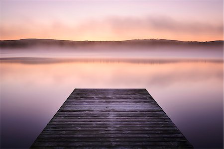 Jetty at sunrise, Norrland, Sweden Stock Photo - Premium Royalty-Free, Code: 6102-07602846