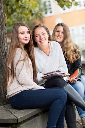 Teenage girls at schoolyard, Stockholm, Sweden Stock Photo - Premium Royalty-Free, Code: 6102-07602985