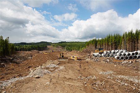 pollution on road - Forest cut, Vastergotland, Sweden Stock Photo - Premium Royalty-Free, Code: 6102-07603012