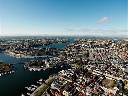 simsearch:6102-08559106,k - Aerial view of Stockholm, Sweden Stock Photo - Premium Royalty-Free, Code: 6102-07768720