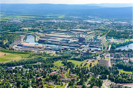 factory exterior - Aerial view of Dalalven, Borlange, Dalarna, Sweden Stock Photo - Premium Royalty-Free, Code: 6102-07789518
