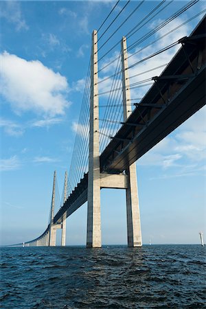 denmark bridge - View of Oresund bridge Stock Photo - Premium Royalty-Free, Code: 6102-07843204