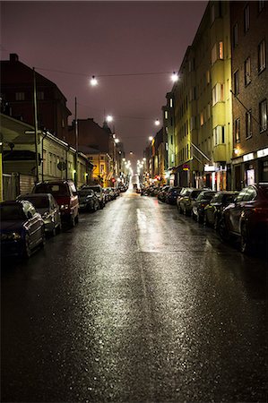 espacio en primer plano - City street at night Foto de stock - Sin royalties Premium, Código: 6102-08000742