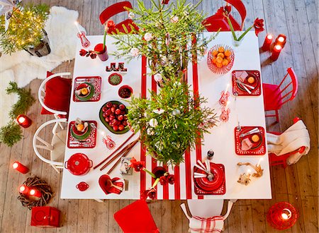 dining area - Christmas table Stock Photo - Premium Royalty-Free, Code: 6102-08001277