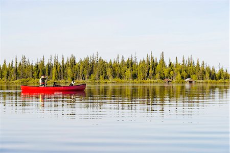 people and lake and reflection - Boat on lake Foto de stock - Sin royalties Premium, Código: 6102-08001316