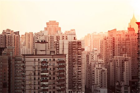 shanghaï - Cityscape at sunset Photographie de stock - Premium Libres de Droits, Code: 6102-08001493
