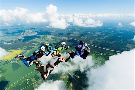 Sky-divers in air Foto de stock - Sin royalties Premium, Código: 6102-08001437