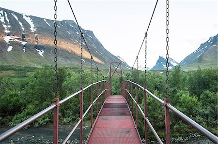 simsearch:6102-08183979,k - Hanging footbridge in mountains Stock Photo - Premium Royalty-Free, Code: 6102-08183979