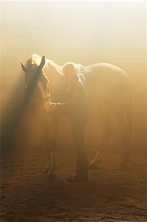 simsearch:6102-08996323,k - Woman and horse Photographie de stock - Premium Libres de Droits, Code: 6102-08270776