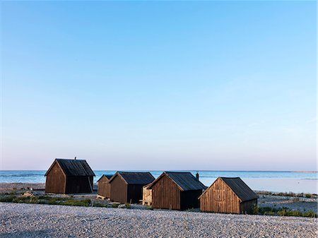 remise (hangar) - Wooden houses at sea Photographie de stock - Premium Libres de Droits, Code: 6102-08271182
