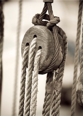 sailboat pulley - Wooden pulley Stock Photo - Premium Royalty-Free, Code: 6102-08271320