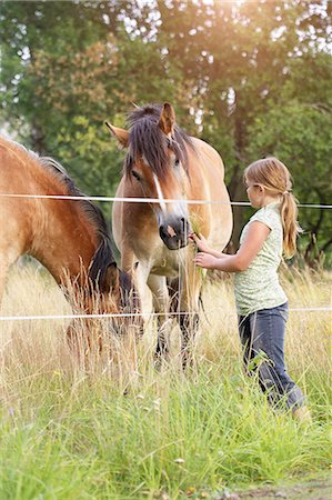 simsearch:6102-08996323,k - Girl feeding horse Photographie de stock - Premium Libres de Droits, Code: 6102-08329911