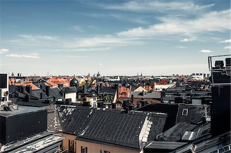 suburban roofs - Cloudscape and residential area Stock Photo - Premium Royalty-Free, Code: 6102-08480899