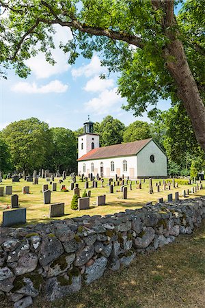 simsearch:6102-08995592,k - Cemetery with chapel on sunny day Stock Photo - Premium Royalty-Free, Code: 6102-08481300