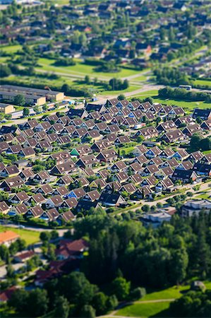 suburban roofs - Aerial view of residential district Stock Photo - Premium Royalty-Free, Code: 6102-08558835