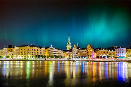 stockholm night cityscape - Cityscape at night Stock Photo - Premium Royalty-Free, Code: 6102-08566894